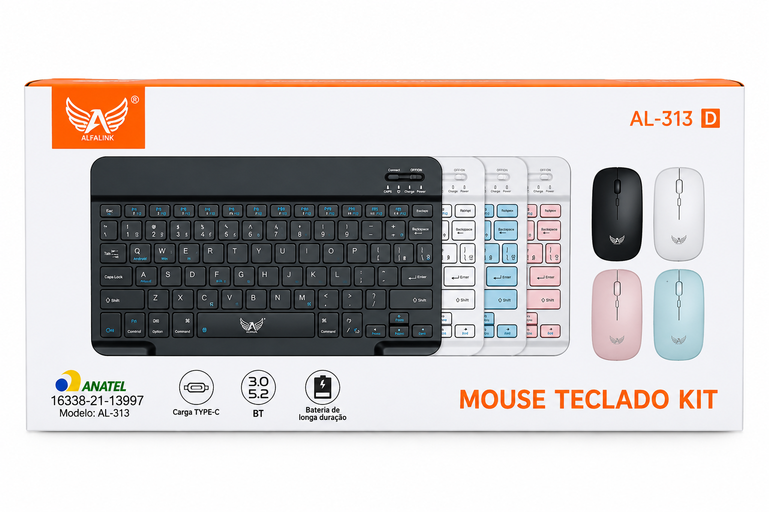kit Teclado e Mouse sem fio AL-313